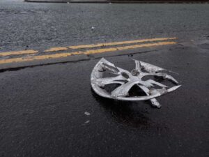 hubcap after a car accident