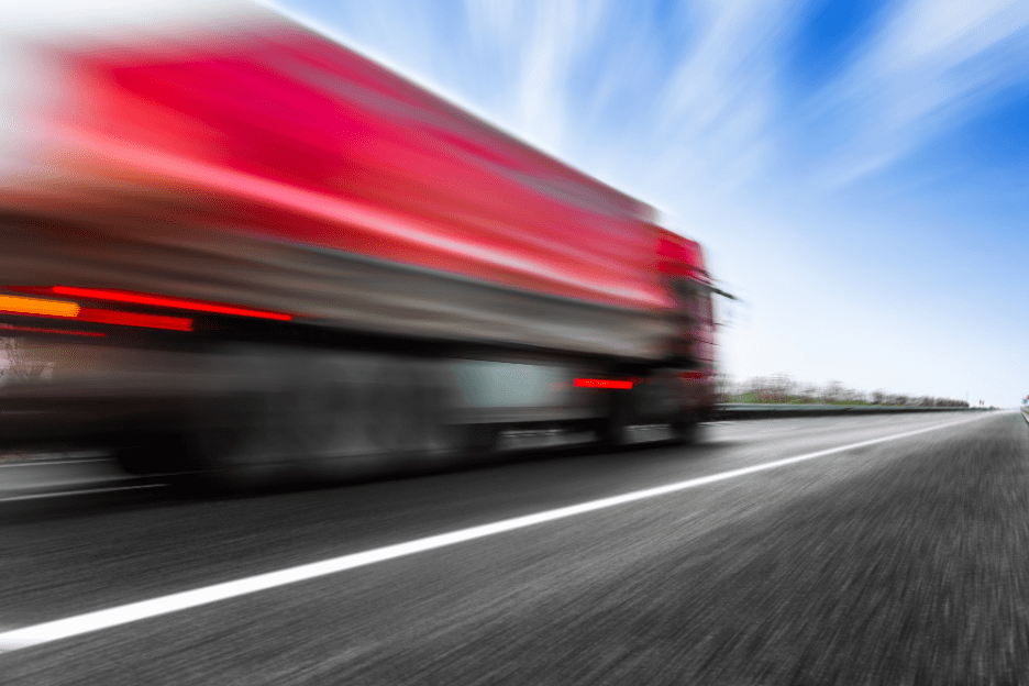 truck moving at high speeds