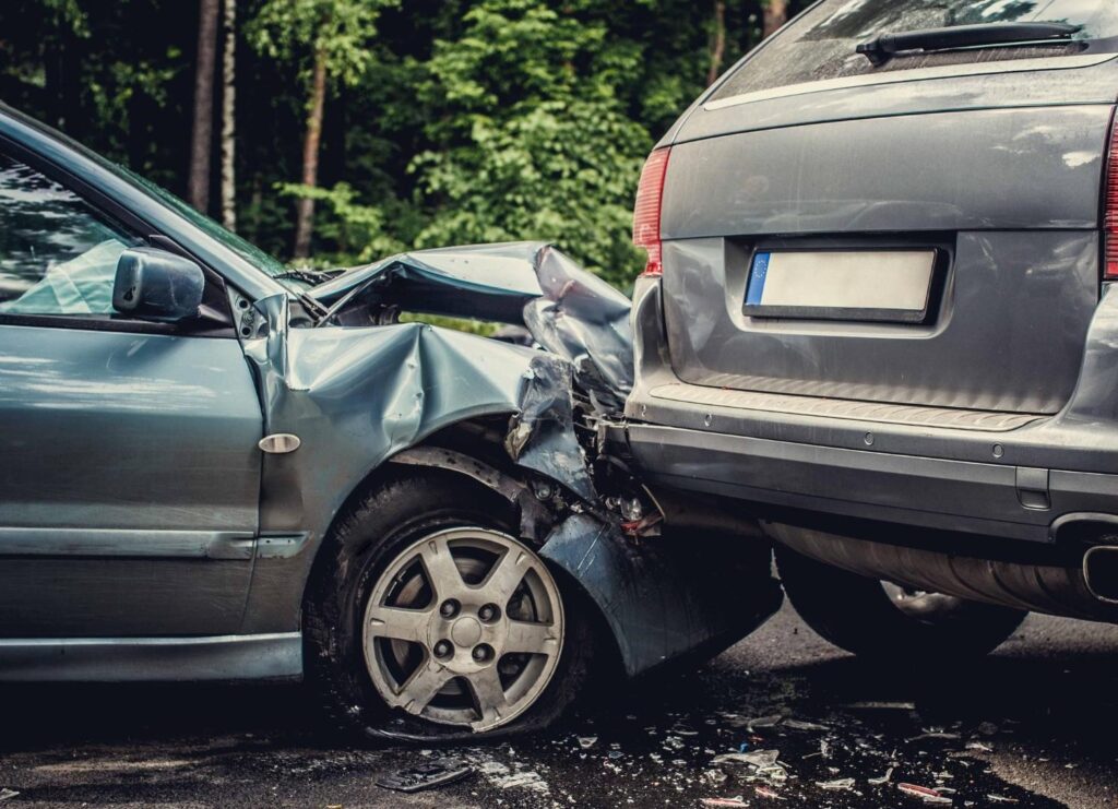 two cars involved in an accident