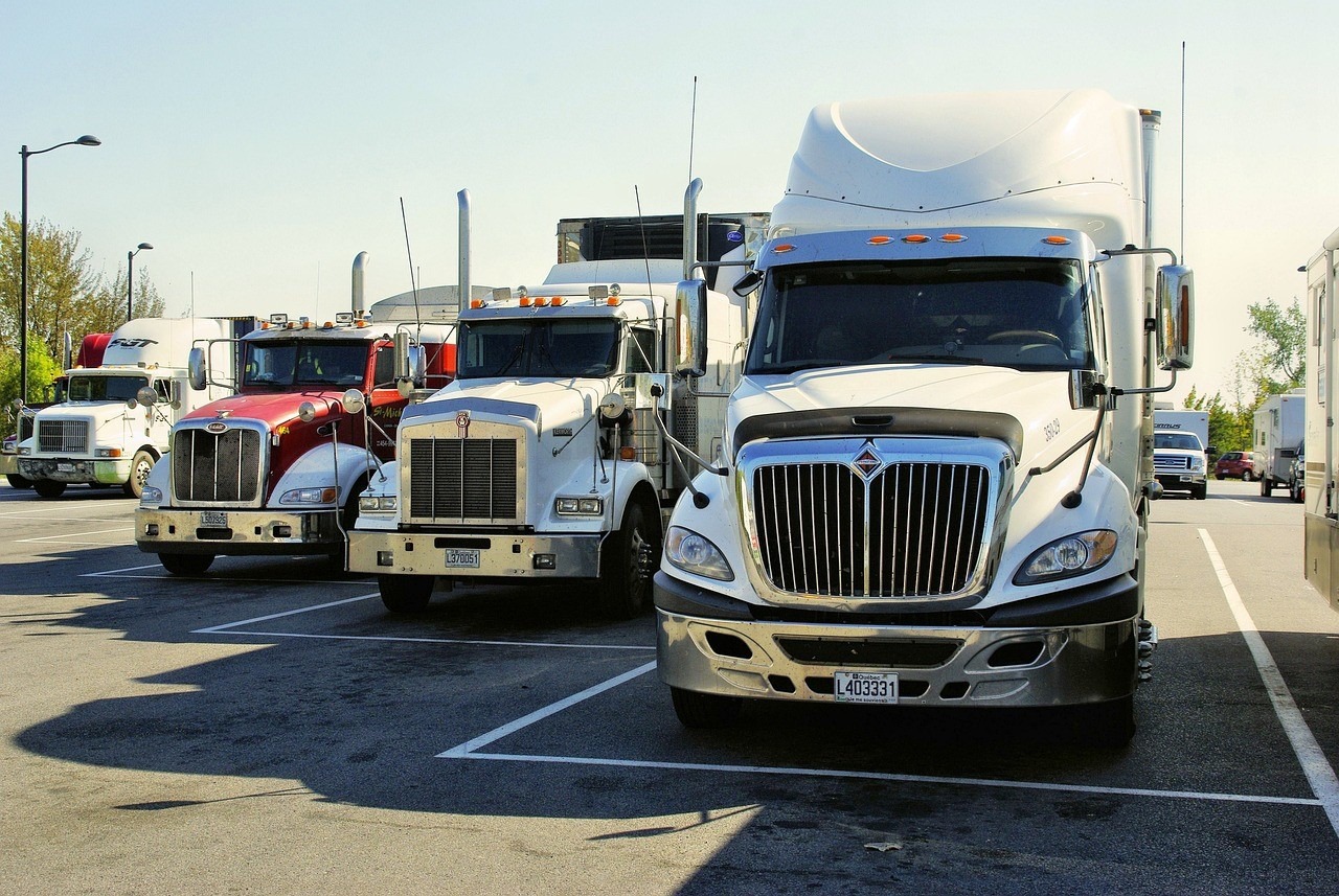 Parked trucks