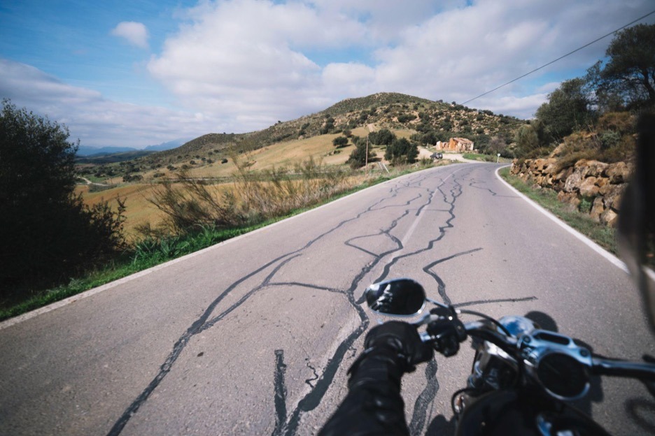 motorbike rider on the road